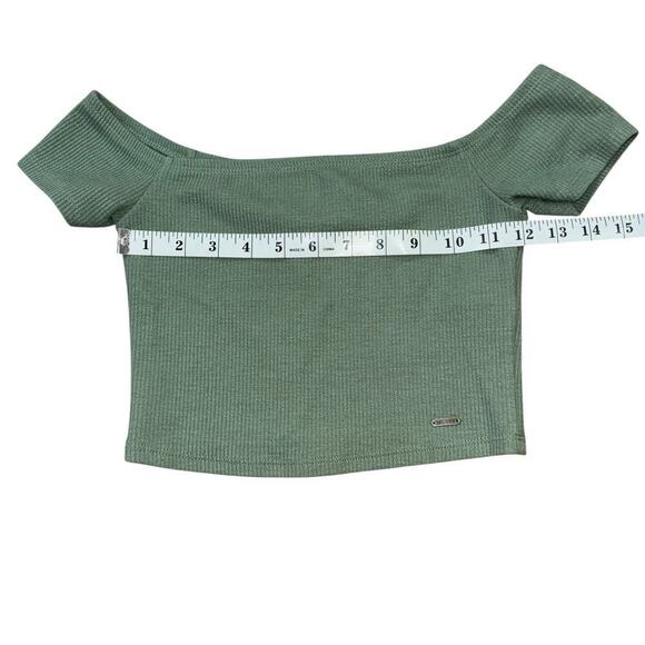 Hollister Olive Green Crop Top Women’s XS Preppy Casual Soft Girl Light Academia - Picture 7 of 9